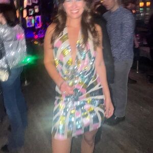 Nasty Gal Sequin Halter Dress